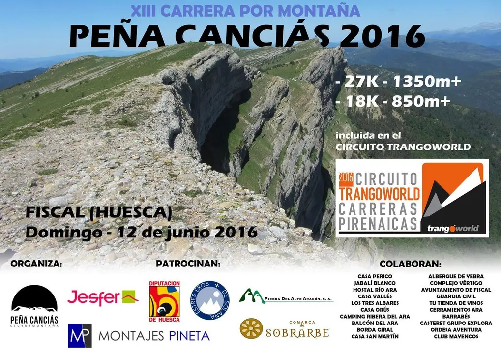 Cartel carrera pe&ntilde;a cancias