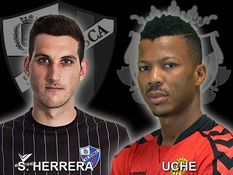 Sergio Herrera y Ikechukwu Uche se retan en el Alcoraz | Foto: sporthuesca.com