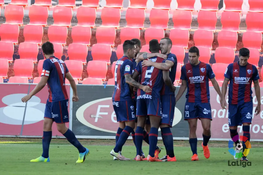 Los jugadores celebran el gol de Samu al C&oacute;rdoba | Foto: LaLiga