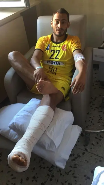 Dij&aacute;, tras ser operado. Foto: sporthuesca.com