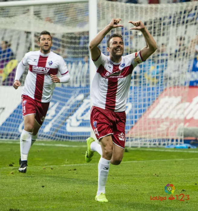 Carlos David celebra el gol del empate del Huesca | Foto: LaLiga