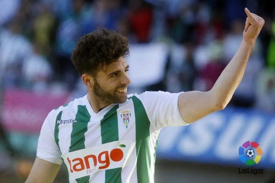 Rodri celebra un gol con el C&oacute;rdoba la pasada temporada | Foto: LFP