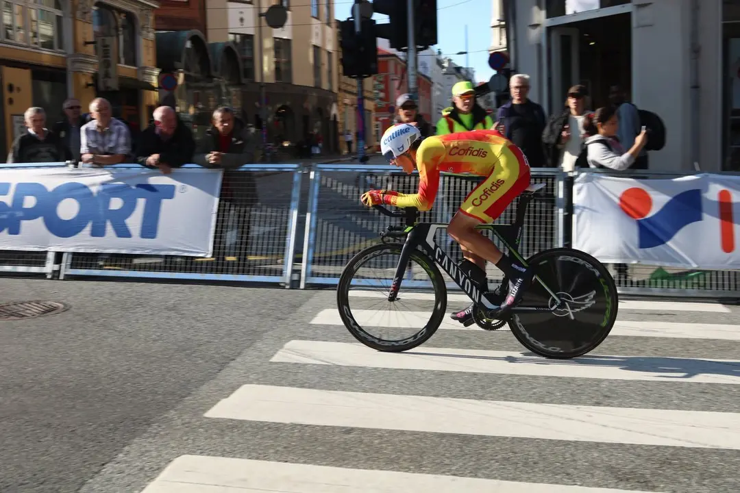 Jaime Castrillo durante la crono del Mundial de Bergen 2017 | Foto: RFEC