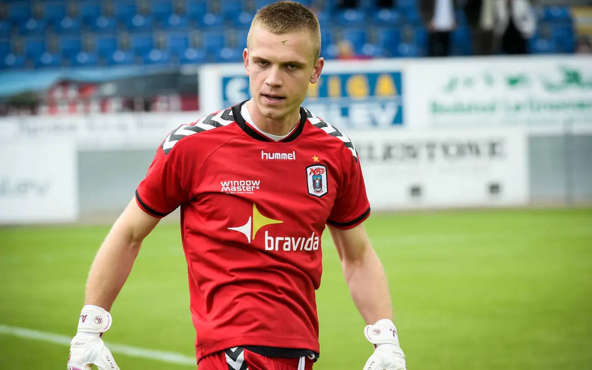 Jovanovic con la camiseta del Aarhus | Foto: Axel Sch&uuml;tt