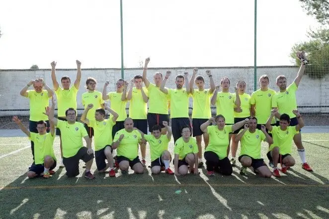Imagen de la plantilla de la SD Huesca de LaLiga Genuine para la temporada 2018/19. | Foto: SD Huesca