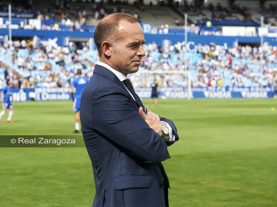 El presidente, Christian Lapetra, en La Romareda. | Foto: Real Zaragoza