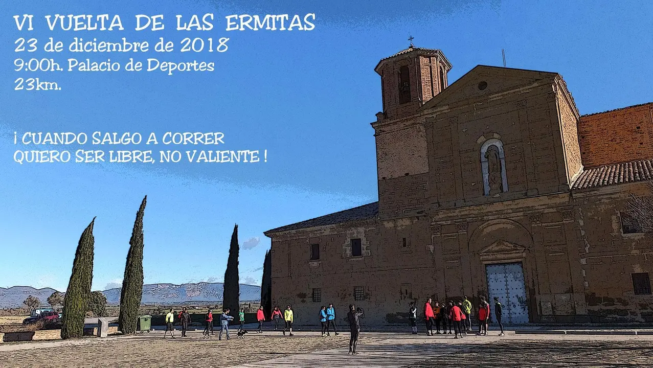 Imagen del cartel en el que se recupera la Vuelta a las Ermitas de Huesca. Foto: Cedida
