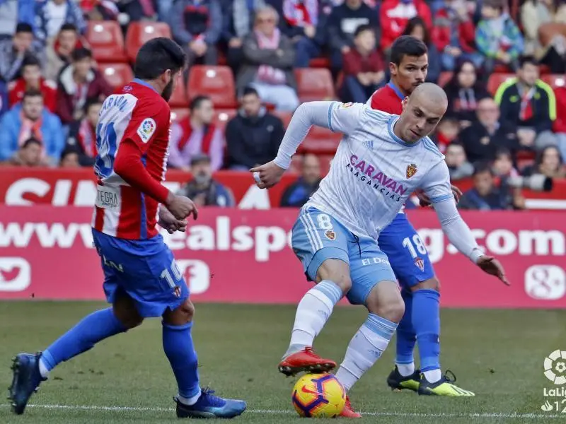 Pombo ante el Sporting. Foto: La Liga
