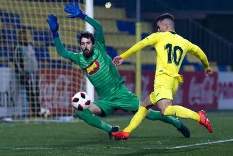 Loscos en el partido ante el Villarreal B | Foto: Villarreal B