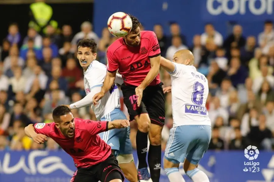 Juan Mu&ntilde;oz fue el principal protagonista del Zaragoza Alcorc&oacute;n con sus goles. Foto: LaLiga 1/2/3