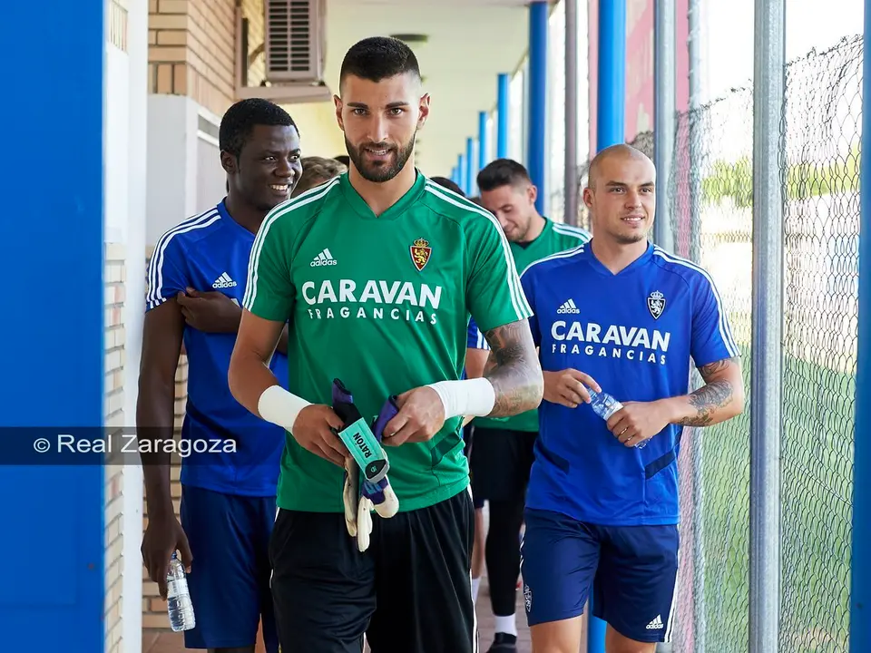 Rat&oacute;n, tras un entrenamiento, en una imagen de archivo. Foto: Real Zaragoza/Tino Gil