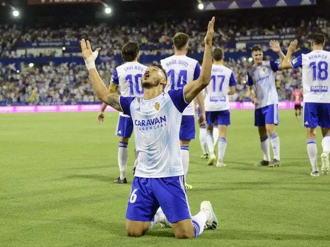 Luis Su&aacute;rez celebra su gol. Foto: Real Zaragoza