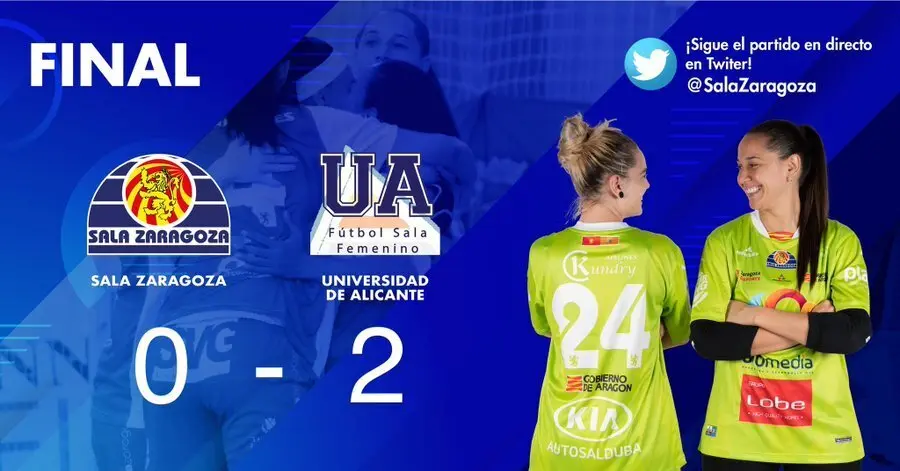 Cartel del Sala Zaragoza con el resultado del partido