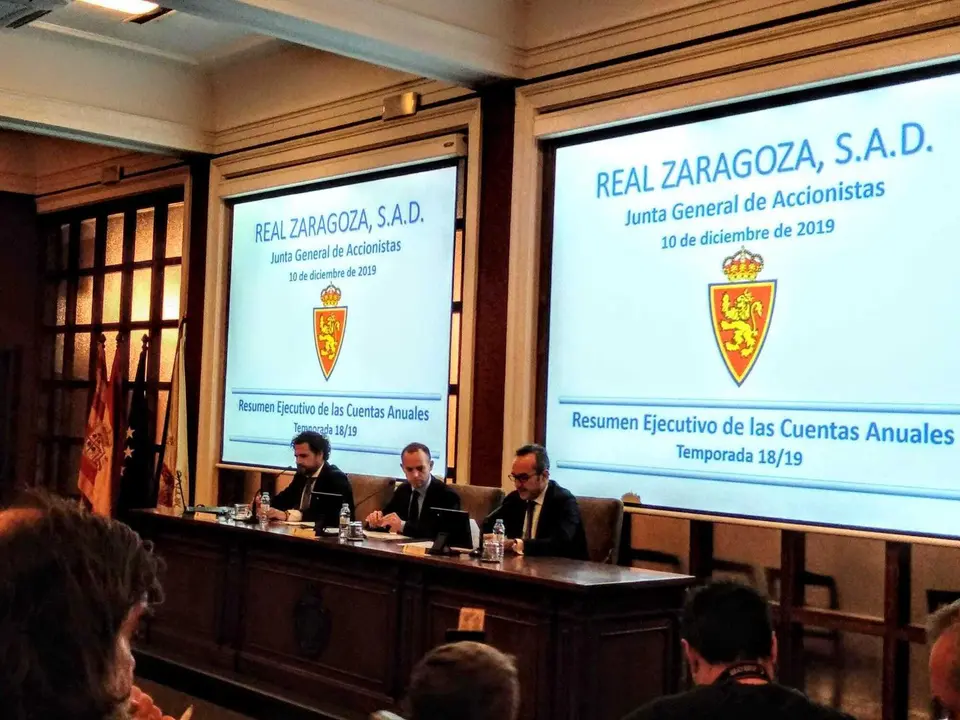 Junta General de Accionistas 2019 del Real Zaragoza. | Foto: V&iacute;ctor Rap&uacute;n
