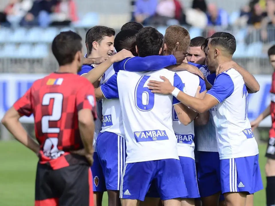 El Deportivo Arag&oacute;n celebrando un gol. Foto: Real Zaragoza