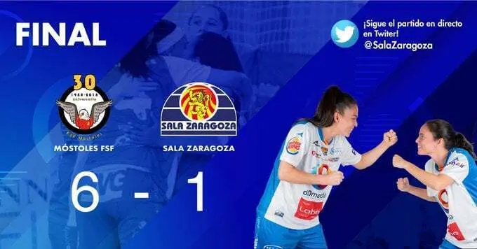 Cartel del Sala Zaragoza con el resultado del encuentro