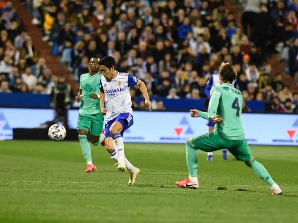 Kagawa anoche frente al Real Madrid.