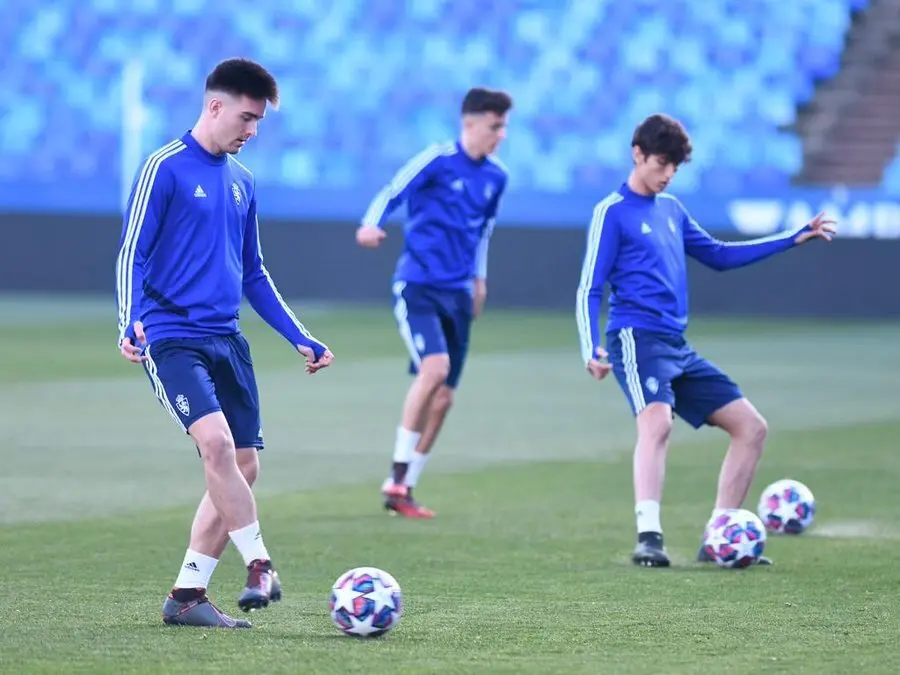 Imagen de un entrenamiento de este lunes. Foto: Real Zaragoza