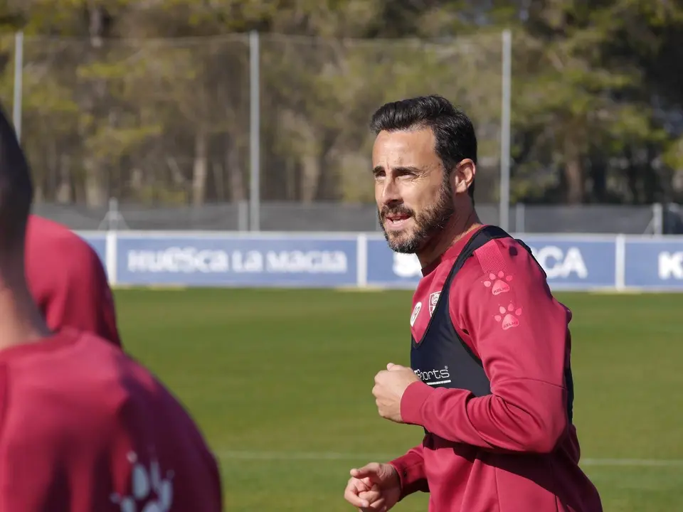 Pedro L&oacute;pez durante un entrenamiento | Foto: SD Huesca
