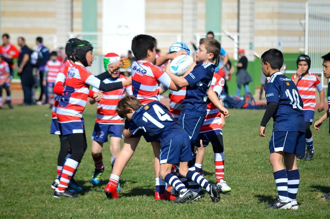 Imagen de un partido en la pasada edici&oacute;n del International Cesaraugusta Cup, una cita para formar a la cantera del rugby. Foto: USJ F&eacute;nix