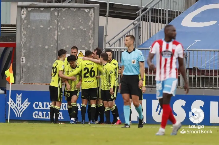El Real Zaragoza gana por 1 a 3 en el Anxo Carro. Foto: La Liga