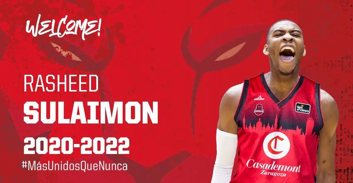 Cartel dise&ntilde;ado por Casademont Zaragoza para la llegada de Rasheed Sulaimon