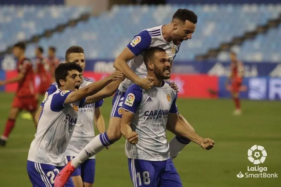 Gol de Atienza la temporada pasada ante el Rayo. Foto: LaLiga SmartBank