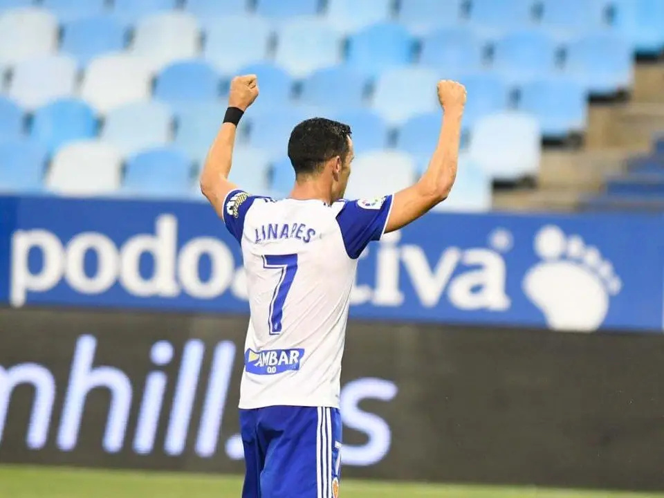 Miguel Linares marcaba el primer gol del Real Zaragoza ante la SD Ponferradina. Foto: Real Zaragoza