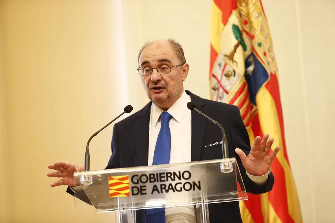 Javier Lamb&aacute;n, durante un acto pol&iacute;tico de este martes. Foto: Gobierno de Arag&oacute;n
