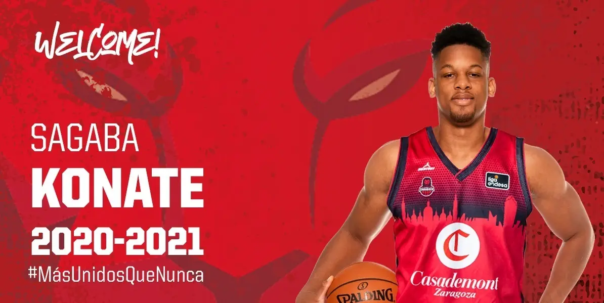Cartel que ha dise&ntilde;ado el Casademont Zaragoza para Konate