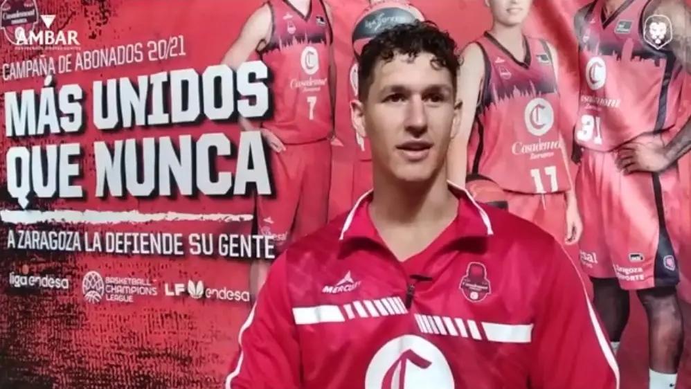 Fotograma del v&iacute;deo del Casademont Zaragoza con Rodrigo San Miguel
