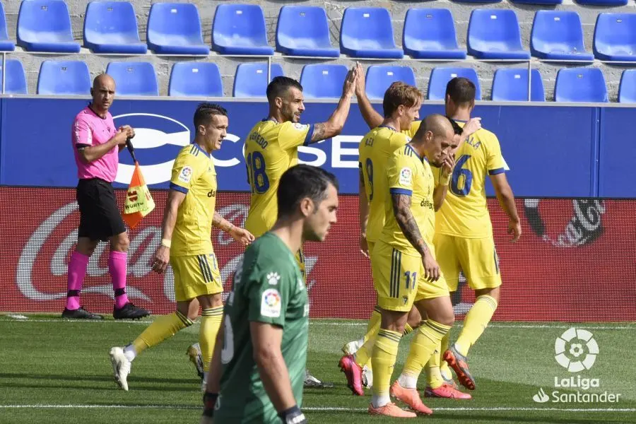 El Villarreal celebrando el gol de Gerard Moreno. | Foto: LaLiga
