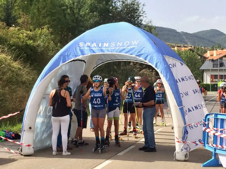 Zona de salida de la pasada edici&oacute;n del campeonato de rollerski celebrado en Jaca. Foto: @Rfedi