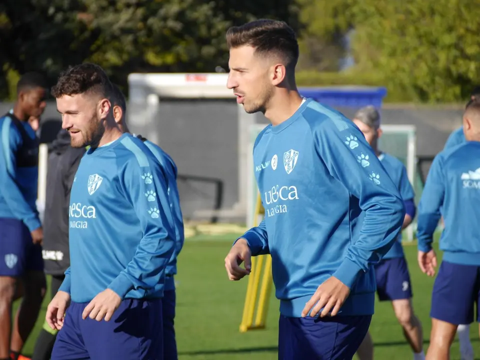 Juan Carlos durante el entrenamiento. | Foto: SD Huesca