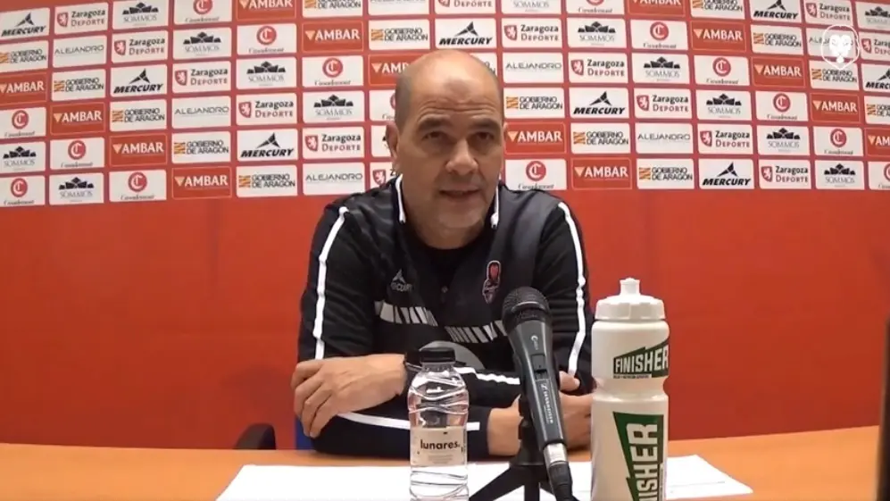 Sergio Hern&aacute;ndez, en sala de prensa. Fotograma de Casademont Zaragoza