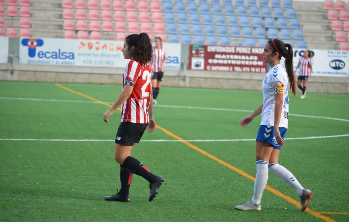 Laura Martinez en el partido ante el Athletic Club de Bilbao "B" en el Enrique Porta. Foto: Zaragoza CFF