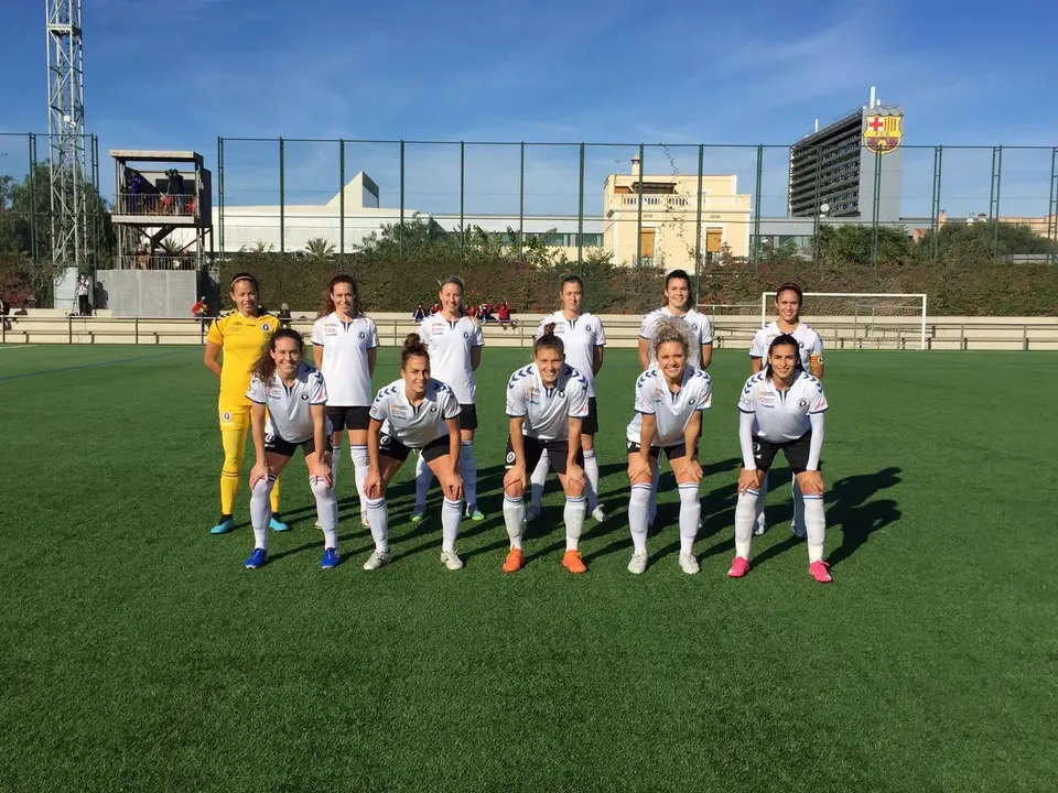 Once titular del Zaragoza CFF en la Ciudad Deportiva Joan Gamper ante el Bar&ccedil;a B. Foto: Zaragoza CFF