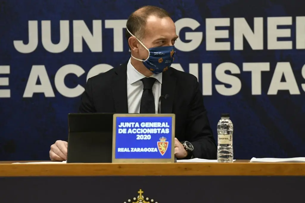 Christian Lapetra en la junta de accionistas. Foto: Real Zaragoza