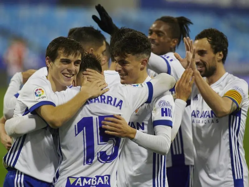 El Real Zaragoza cerr&oacute; el 2020 con una victoria ante el CD Lugo en La Romareda. Foto: Tino Gil / Real Zaragoza