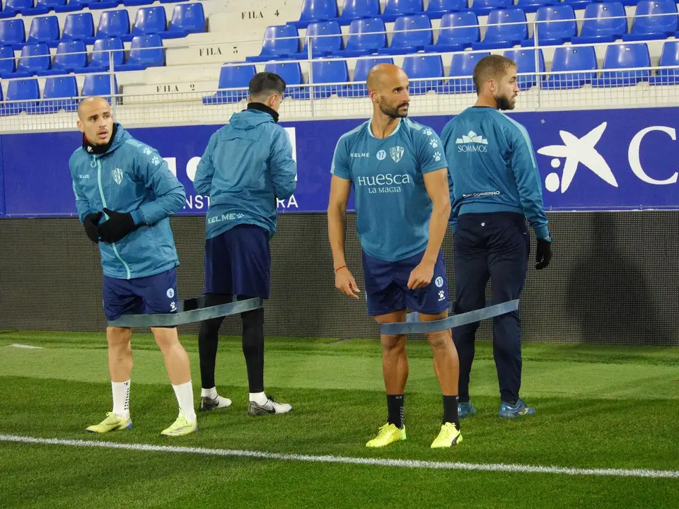 Sandro durante el entrenamiento del pasado s&aacute;bado. | Foto: SD Huesca