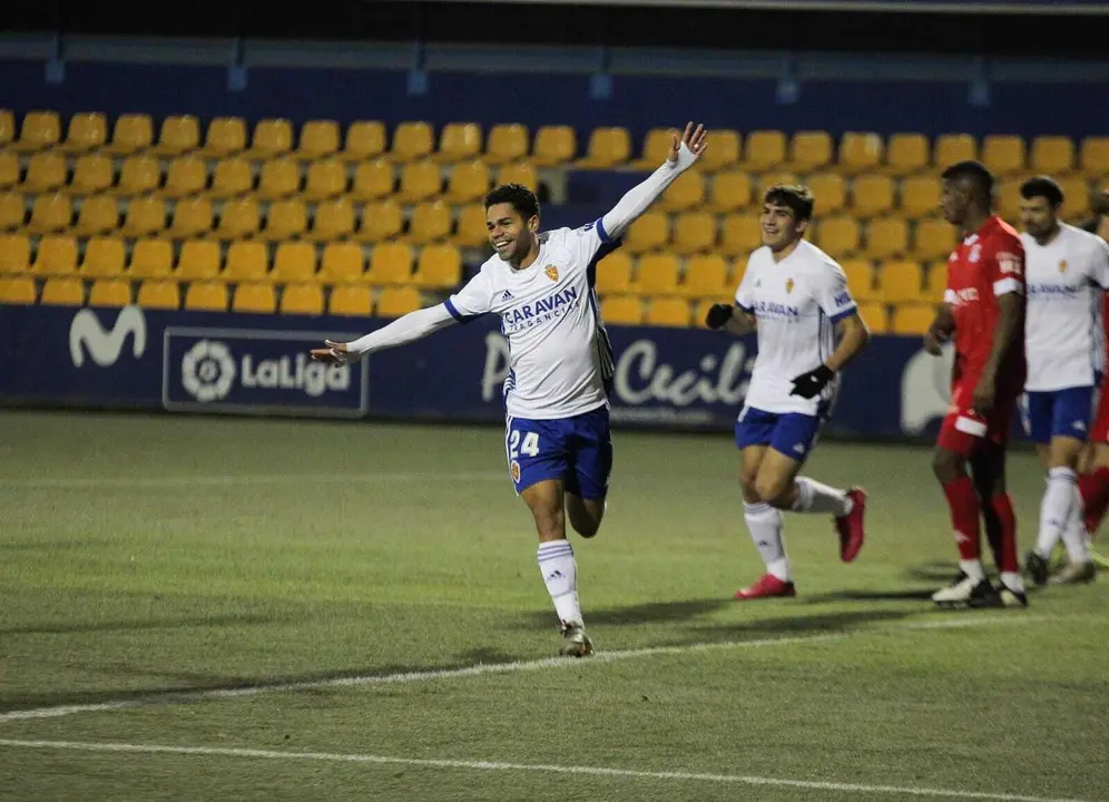 Ra&iacute; Nascimiento marca su primer gol de la temporada con la banquilla en Copa del Rey. Foto: Real Zaragoza