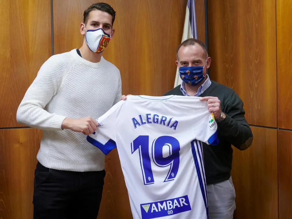 Alegr&iacute;a con Lapetra. Foto: Real Zaragoza