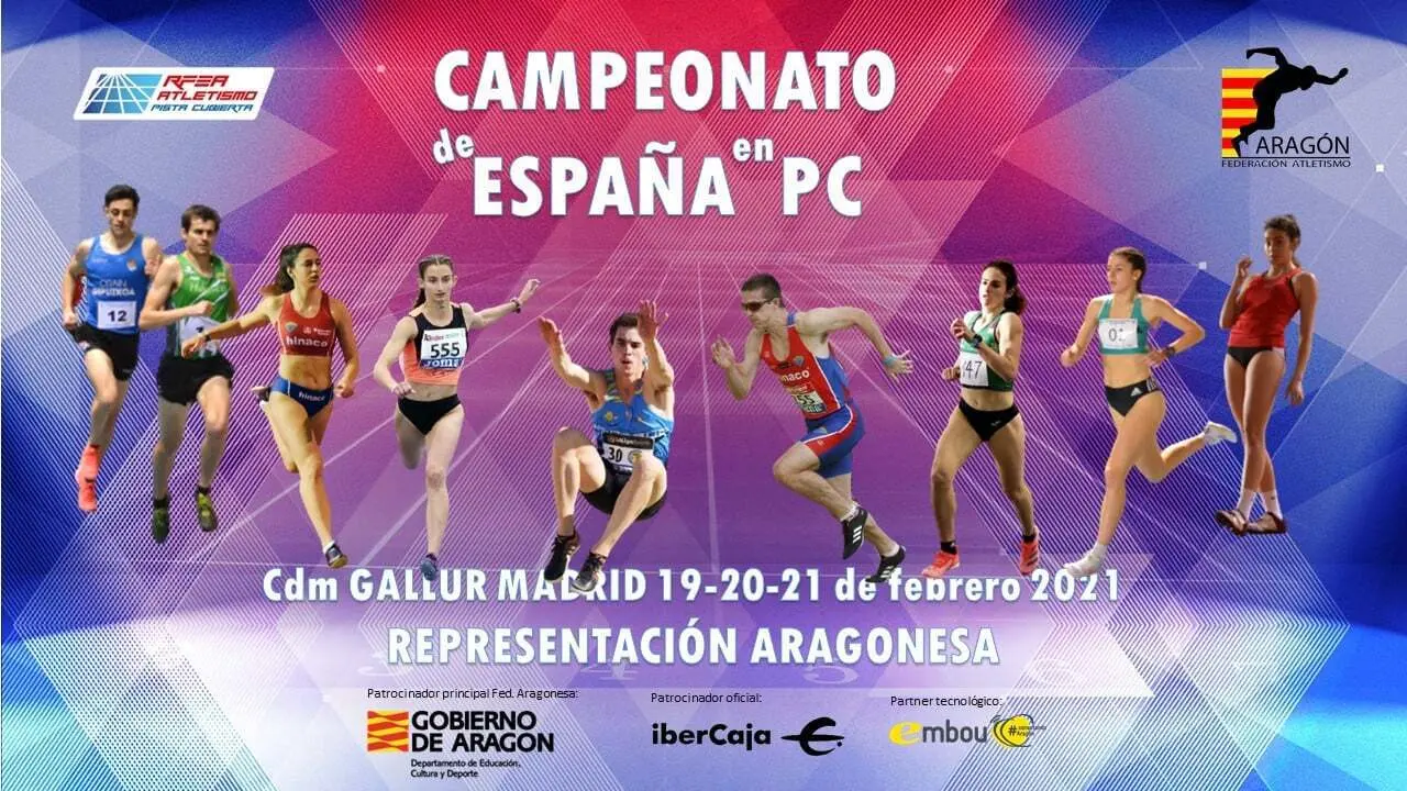Cartel participantes Nacional Absoluto Indoor. Foto: Federaci&oacute;n Aragonesa Atletismo