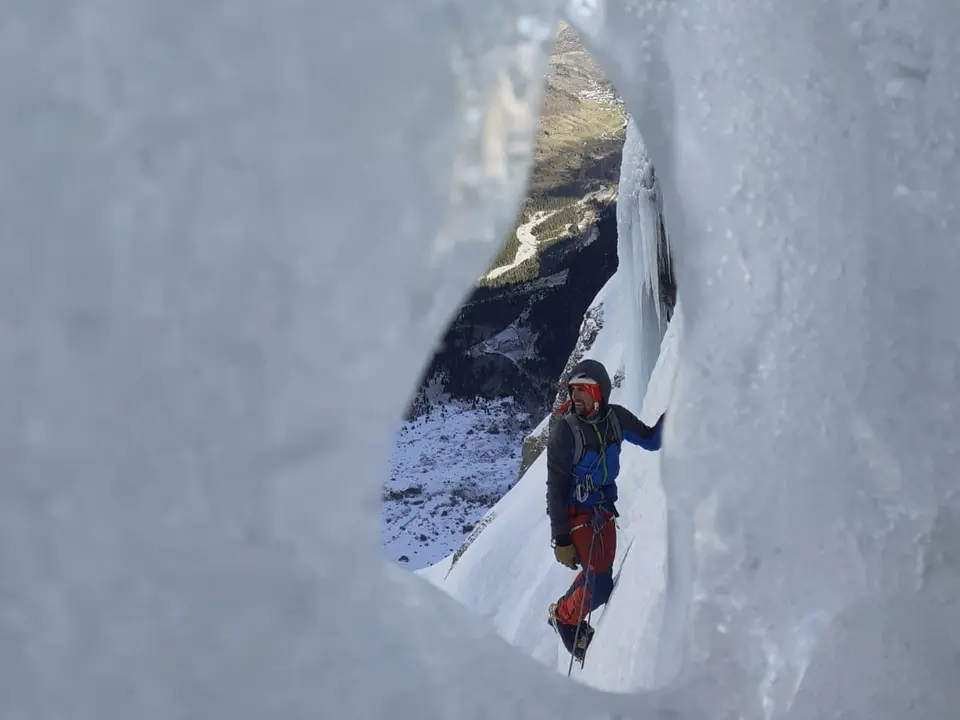 Uno de los miembros del equipo de escalada Fedme en Gavarnie. Foto: Fedme
