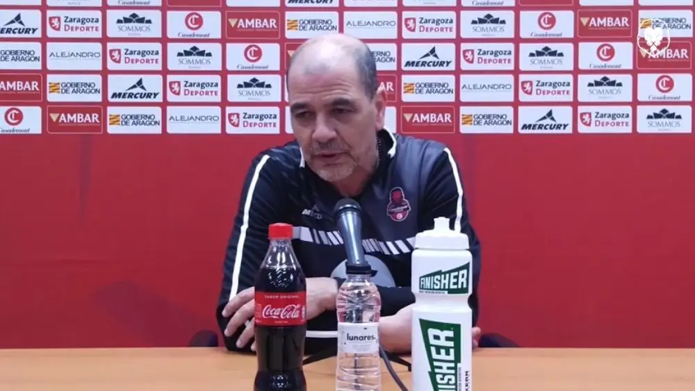 Sergio Hern&aacute;ndez, este s&aacute;bado en sala de prensa. Fotograma de Casademont Zaragoza