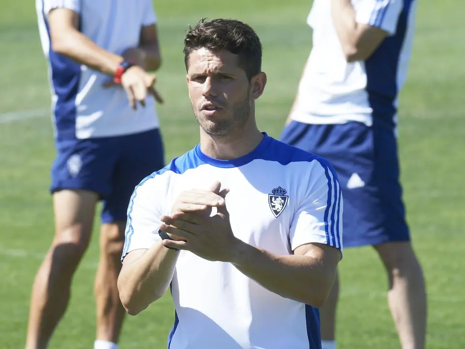 Javi Chocarro durante su etapa como preparador f&iacute;sico del Real Zaragoza. Imagen: Real Zaragoza.