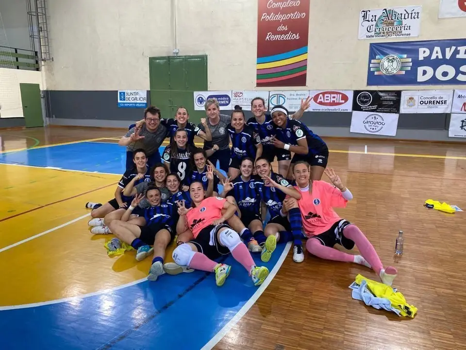 El equipo zaragozano celebra el triunfo. Foto: @SalaInter