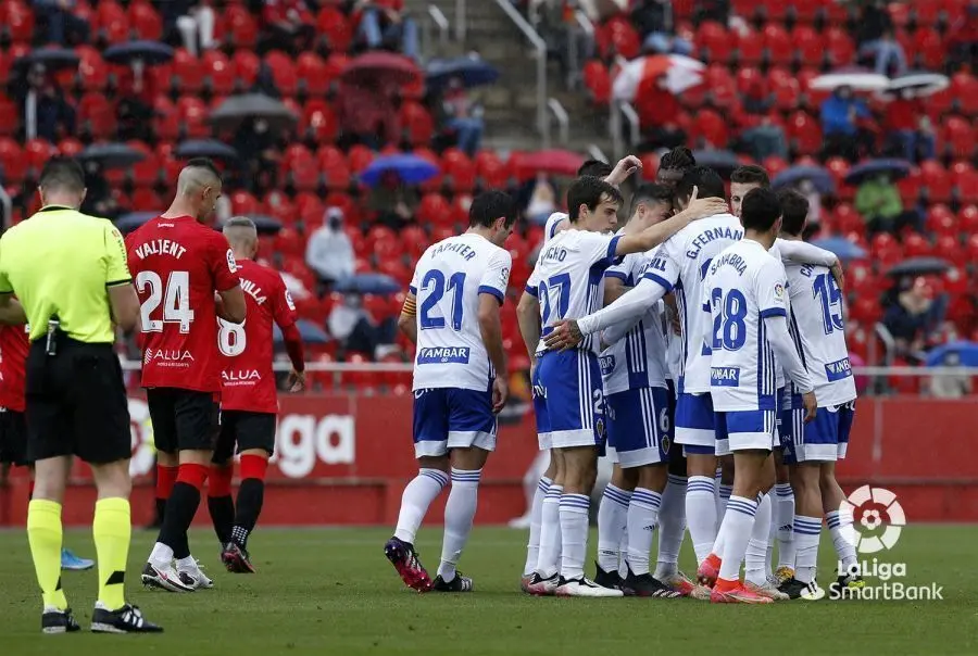 El Zaragoza celebra el gol de Zanimacchia. Foto: LFP