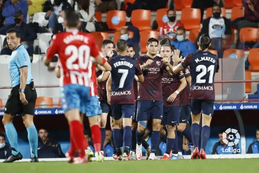 El Huesca celebra un gol frente al Lugo la pasada temporada | Foto: LaLiga