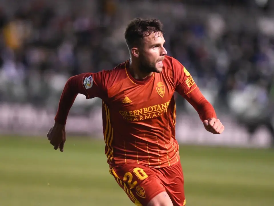 &Aacute;lvaro Gim&eacute;nez celebra el gol de la victoria ante el Burgos CF |&nbsp;Real Zaragoza